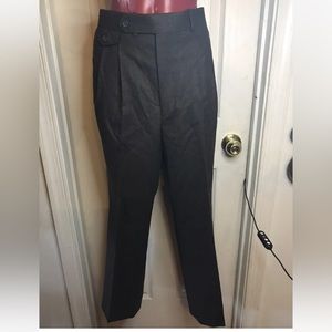 VTG PETERBOROUGH ROW BLOOMINGDALES MEN'S WOOL BROWN PANTS 34 X 28"L -PLEATED